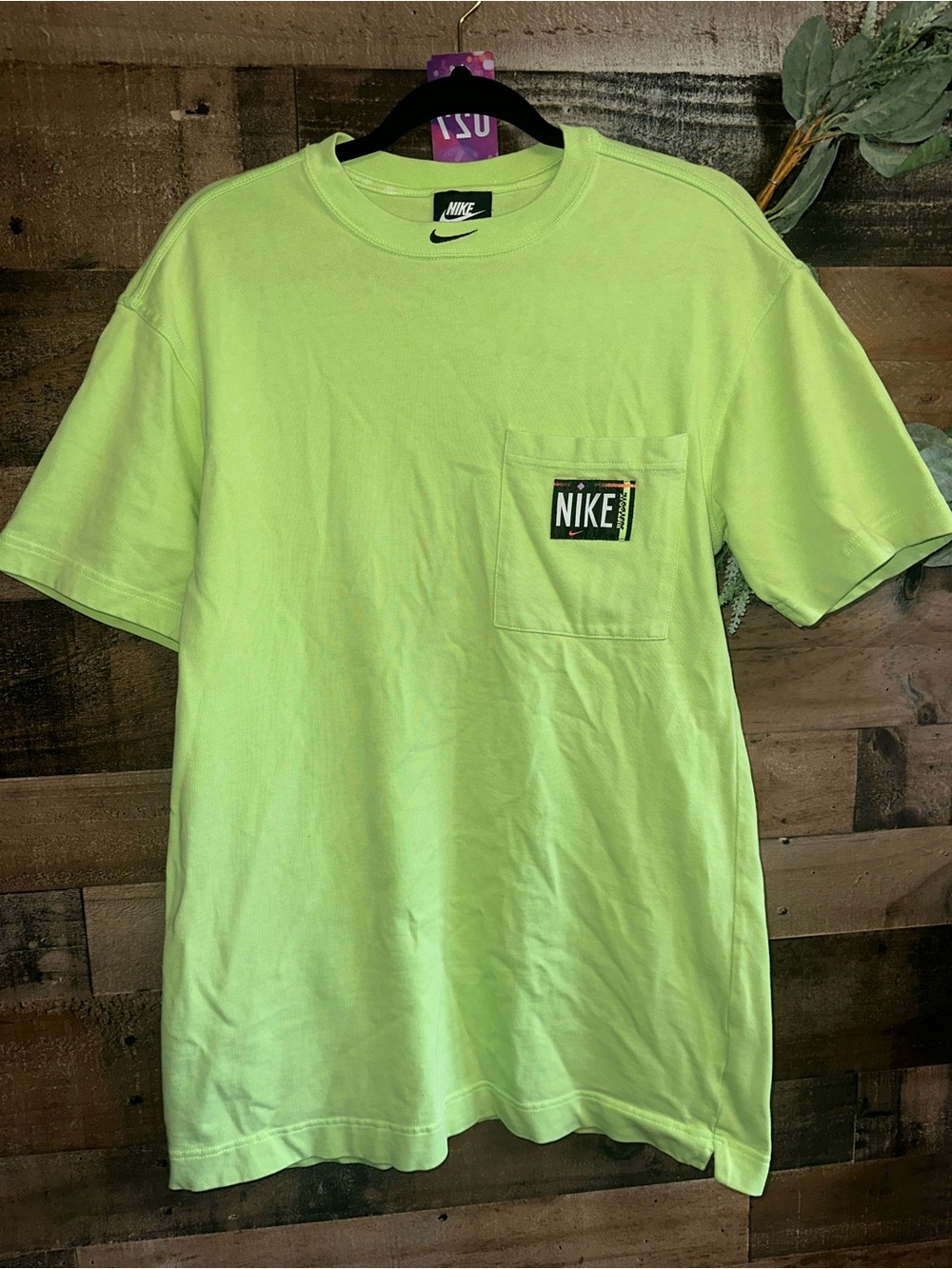 Nike Women’s Sporty  T-shirt Dress, Oversized XS In Lime Green